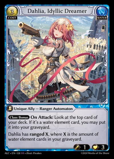 Dahlia, Idyllic Dreamer ALC-EN-128-Foil-Super Rare (SR) - Alchemical Revolution - Grand Archive Card