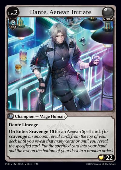 Dante, Aenean Initiate PRD-EN-005-Foil-Common (C) - .asphodel/paradise - Grand Archive Card