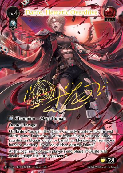 Dante, Hematic Overdrive PRD 1st-EN-007-Foil-Common (C) - .asphodel/paradise First Edition - Grand Archive Card