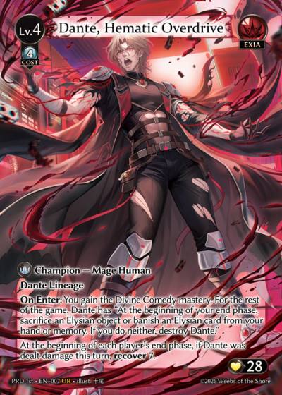 Dante, Hematic Overdrive PRD 1st-EN-007-Normal-Ultra Rare (UR) - .asphodel/paradise First Edition - Grand Archive Card