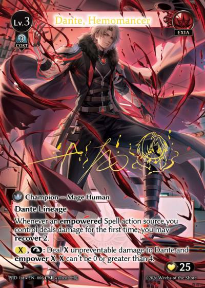 Dante, Hemomancer PRD 1st-EN-006-Foil-Common (C) - .asphodel/paradise First Edition - Grand Archive Card
