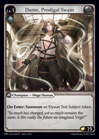 Dante, Prodigal Swain PRD-EN-004-Foil-Common (C) - .asphodel/paradise - Grand Archive Card