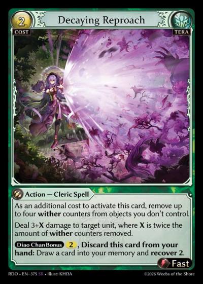 Decaying Reproach RDO-EN-375-Foil-Super Rare (SR) - Radiant Origins - Grand Archive Card
