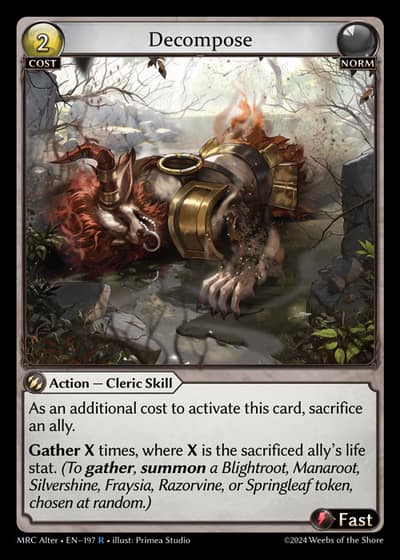Decompose MRC Alter-EN-197-Foil-Rare (R) - Mercurial Heart Alter Edition - Grand Archive Card