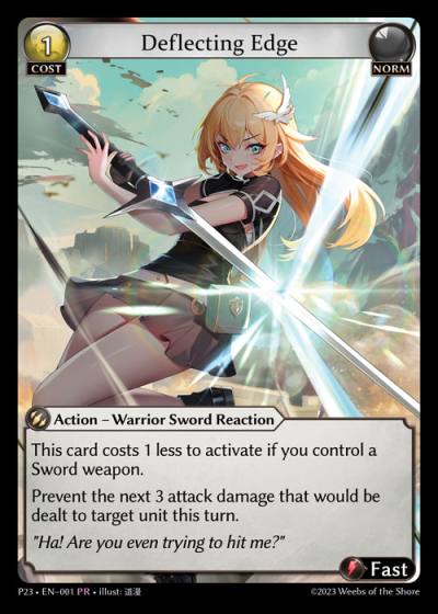 Deflecting Edge P23-EN-001-Normal-Promotional Rare (PR) - Promotional 2023 - Grand Archive Card