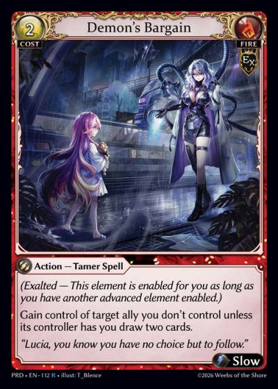 Demon's Bargain PRD-EN-112-Foil-Rare (R) - .asphodel/paradise - Grand Archive Card