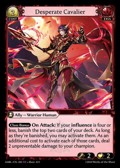 Desperate Cavalier AMB-EN-205-Foil-Super Rare (SR) - Mortal Ambition - Grand Archive Card