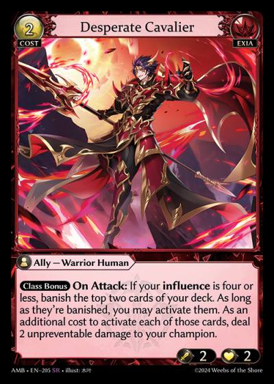Desperate Cavalier AMB-EN-205-Normal-Super Rare (SR) - Mortal Ambition - Grand Archive Card