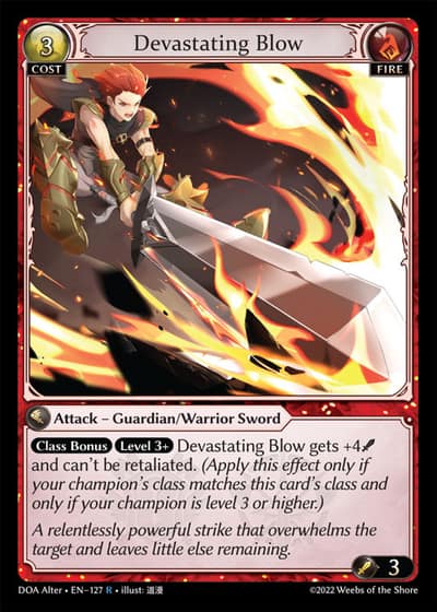 Devastating Blow DOA Alter-EN-127-Foil-Rare (R) - Dawn of Ashes Alter Edition - Grand Archive Card