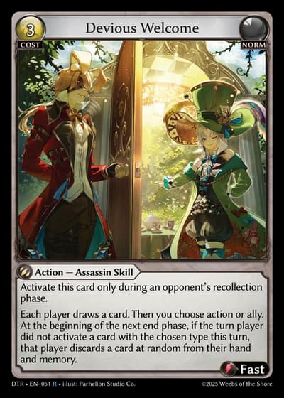 Devious Welcome DTR-EN-051-Foil-Rare (R) - Distorted Reflections - Grand Archive Card