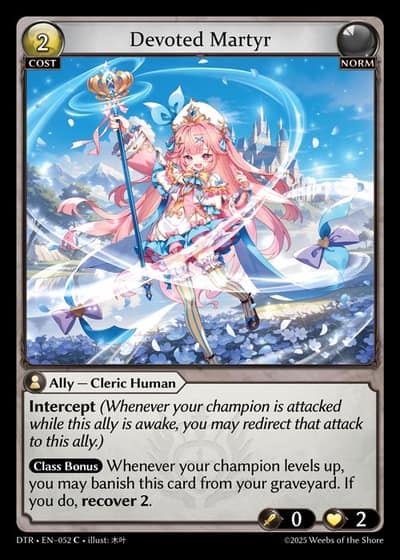 Devoted Martyr DTR-EN-052-Foil-Common (C) - Distorted Reflections - Grand Archive Card