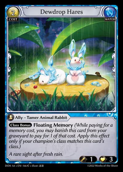 Dewdrop Hares DOA 1st-EN-166-Foil-Common (C) - Dawn of Ashes First Edition - Grand Archive Card