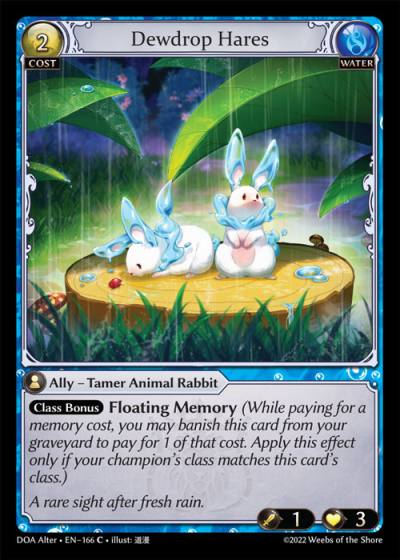 Dewdrop Hares DOA Alter-EN-166-Normal-Common (C) - Dawn of Ashes Alter Edition - Grand Archive Card