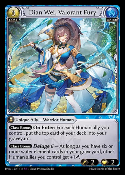 Dian Wei, Valorant Fury HVN-EN-117-Foil-Super Rare (SR) - Abyssal Heaven - Grand Archive Card