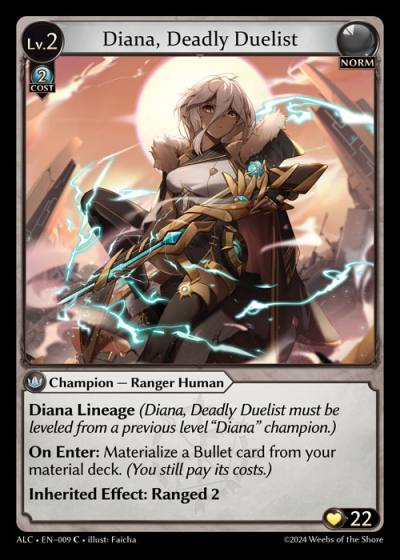 Diana, Deadly Duelist ALC-EN-009-Foil-Common (C) - Alchemical Revolution - Grand Archive Card