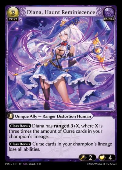 Diana, Haunt Reminiscence PTM-EN-181-Foil-Super Rare (SR) - Phantom Monarchs - Grand Archive Card