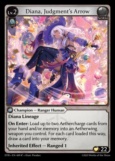 Diana, Judgment's Arrow DTR-EN-009-Foil-Common (C) - Distorted Reflections - Grand Archive Card