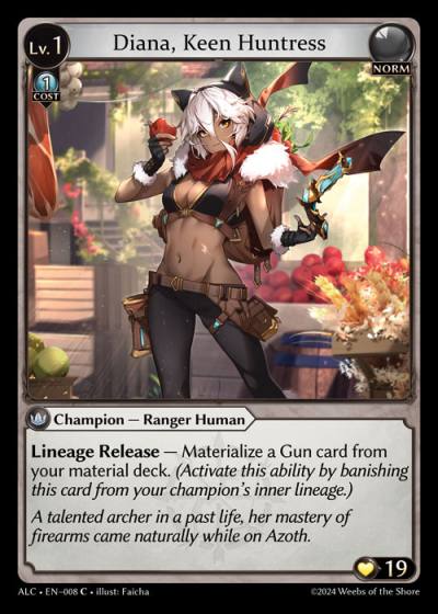 Diana, Keen Huntress ALC-EN-008-Foil-Common (C) - Alchemical Revolution - Grand Archive Card