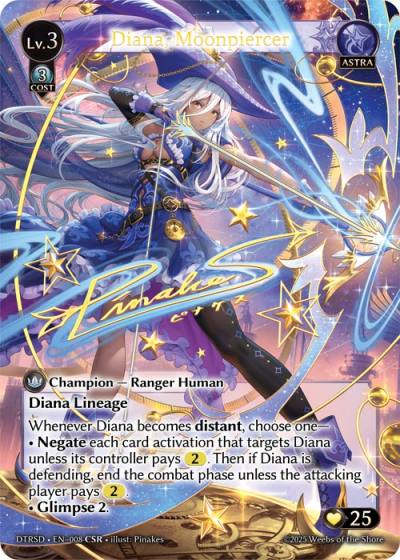Diana, Moonpiercer DTRSD-EN-008-Foil-Collector Super Rare (CSR) - Distorted Reflections Starter Decks - Grand Archive Card