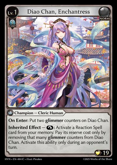 Diao Chan, Enchantress HVN-EN-004-Foil-Common (C) - Abyssal Heaven - Grand Archive Card