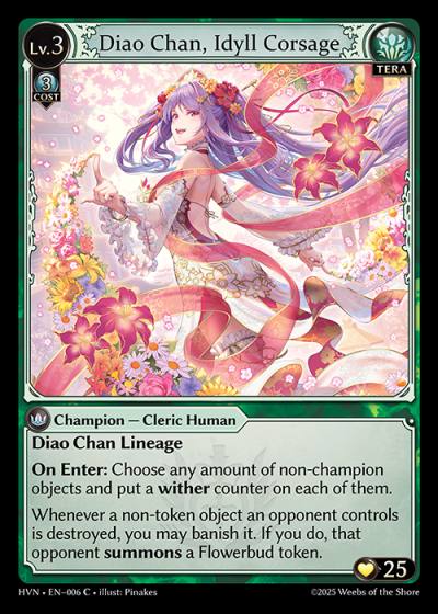 Diao Chan, Idyll Corsage HVN-EN-006-Foil-Common (C) - Abyssal Heaven - Grand Archive Card