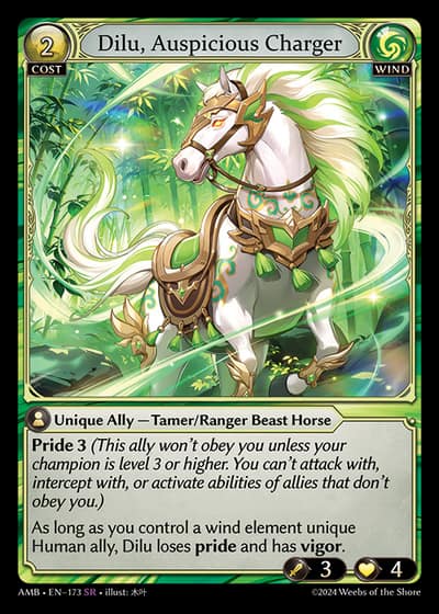 Dilu, Auspicious Charger AMB-EN-173-Foil-Super Rare (SR) - Mortal Ambition - Grand Archive Card