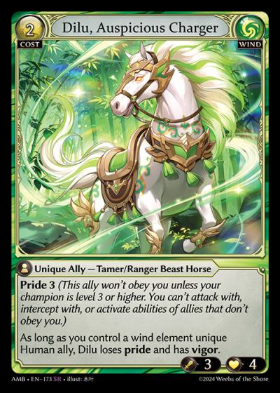 Dilu, Auspicious Charger AMB-EN-173-Normal-Super Rare (SR) - Mortal Ambition - Grand Archive Card