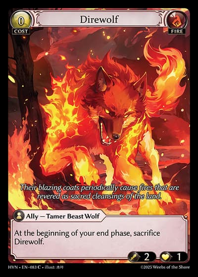 Direwolf HVN-EN-083-Foil-Common (C) - Abyssal Heaven - Grand Archive Card