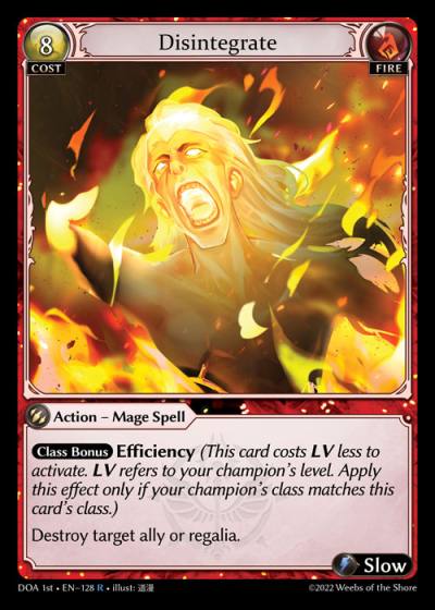 Disintegrate DOA 1st-EN-128-Normal-Rare (R) - Dawn of Ashes First Edition - Grand Archive Card