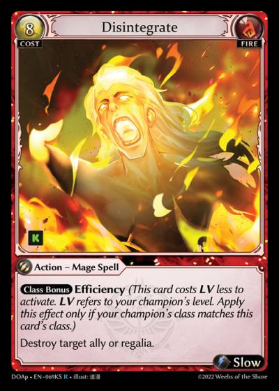 Disintegrate DOAp-EN-069KS-Normal-Rare (R) - Dawn of Ashes Prelude - Grand Archive Card