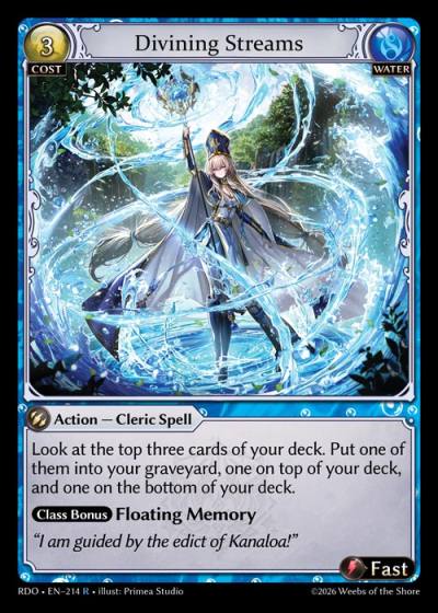 Divining Streams RDO-EN-214-Foil-Rare (R) - Radiant Origins - Grand Archive Card
