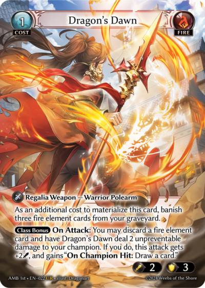 Dragon's Dawn AMB 1st-EN-022-Normal-Ultra Rare (UR) - Mortal Ambition First Edition - Grand Archive Card