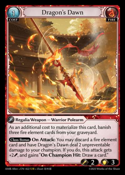 Dragon's Dawn AMB Alter-EN-022-Normal-Ultra Rare (UR) - Mortal Ambition Alter Edition - Grand Archive Card