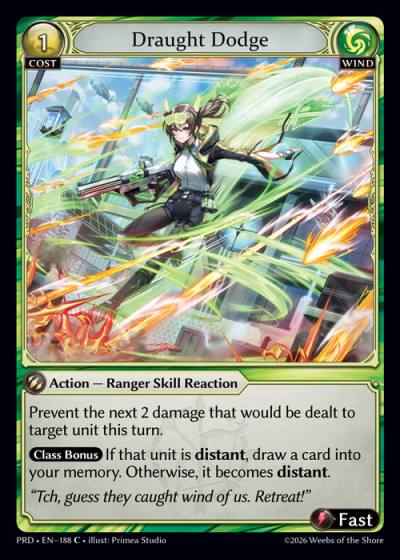 Draught Dodge PRD-EN-188-Foil-Common (C) - .asphodel/paradise - Grand Archive Card