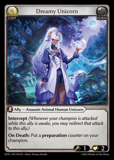 Dreamy Unicorn DTR-EN-053-Foil-Common (C) - Distorted Reflections - Grand Archive Card
