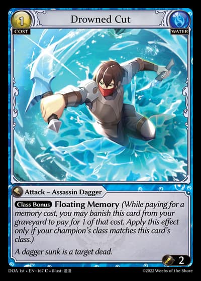 Drowned Cut DOA 1st-EN-167-Foil-Common (C) - Dawn of Ashes First Edition - Grand Archive Card