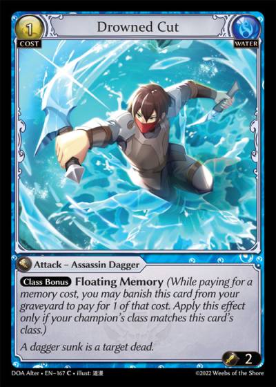 Drowned Cut DOA Alter-EN-167-Normal-Common (C) - Dawn of Ashes Alter Edition - Grand Archive Card