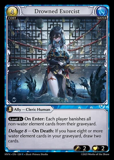 Drowned Exorcist HVN-EN-120-Foil-Rare (R) - Abyssal Heaven - Grand Archive Card