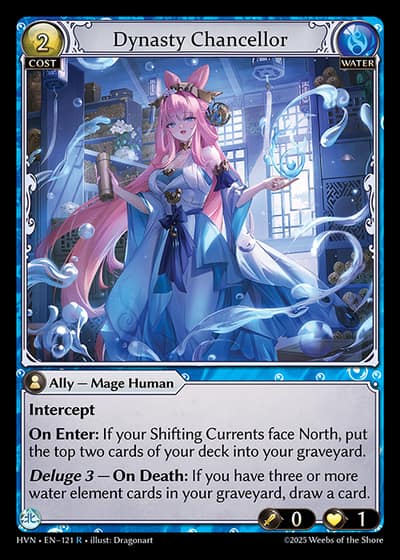 Dynasty Chancellor HVN-EN-121-Foil-Rare (R) - Abyssal Heaven - Grand Archive Card