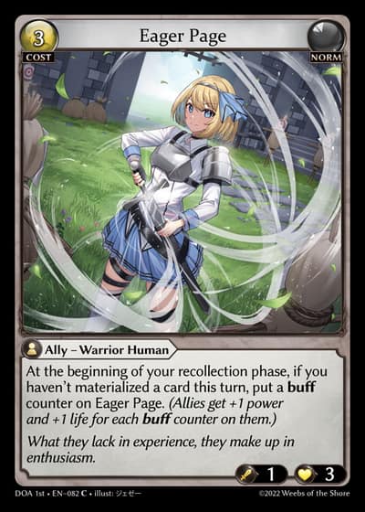 Eager Page DOA 1st-EN-082-Foil-Common (C) - Dawn of Ashes First Edition - Grand Archive Card