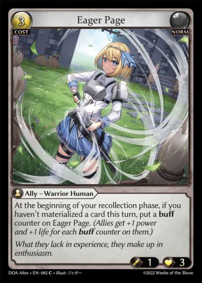 Eager Page DOA Alter-EN-082-Normal-Common (C) - Dawn of Ashes Alter Edition - Grand Archive Card