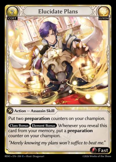 Elucidate Plans RDO-EN-350-Foil-Rare (R) - Radiant Origins - Grand Archive Card