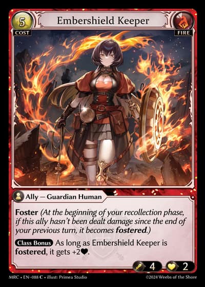 Embershield Keeper MRC-EN-088-Foil-Common (C) - Mercurial Heart - Grand Archive Card