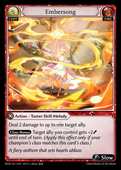 Embersong DOA 1st-EN-129-Foil-Uncommon (U) - Dawn of Ashes First Edition - Grand Archive Card
