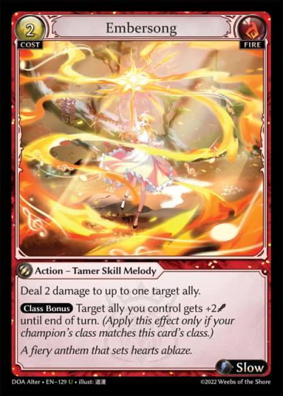 Embersong DOA Alter-EN-129-Normal-Uncommon (U) - Dawn of Ashes Alter Edition - Grand Archive Card