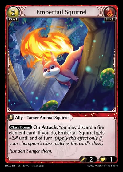 Embertail Squirrel DOA 1st-EN-130-Foil-Common (C) - Dawn of Ashes First Edition - Grand Archive Card