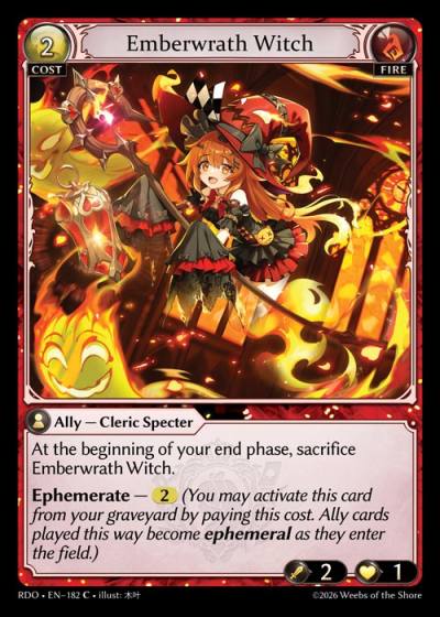 Emberwrath Witch RDO-EN-182-Foil-Common (C) - Radiant Origins - Grand Archive Card