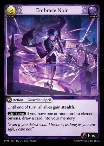 Embrace Noir PTM-EN-182-Foil-Uncommon (U) - Phantom Monarchs - Grand Archive Card