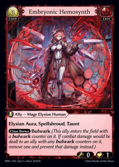 Embryonic Hemosynth PRD-EN-226-Foil-Uncommon (U) - .asphodel/paradise - Grand Archive Card
