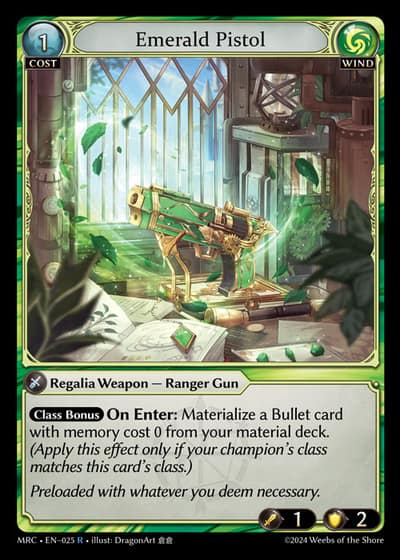 Emerald Pistol MRC-EN-025-Foil-Rare (R) - Mercurial Heart - Grand Archive Card